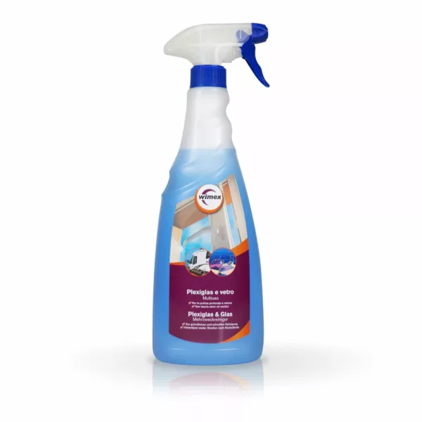 Spray Detergente per Vetro e Plexiglas - Pulizia Profonda e Senza Aloni - 750ml